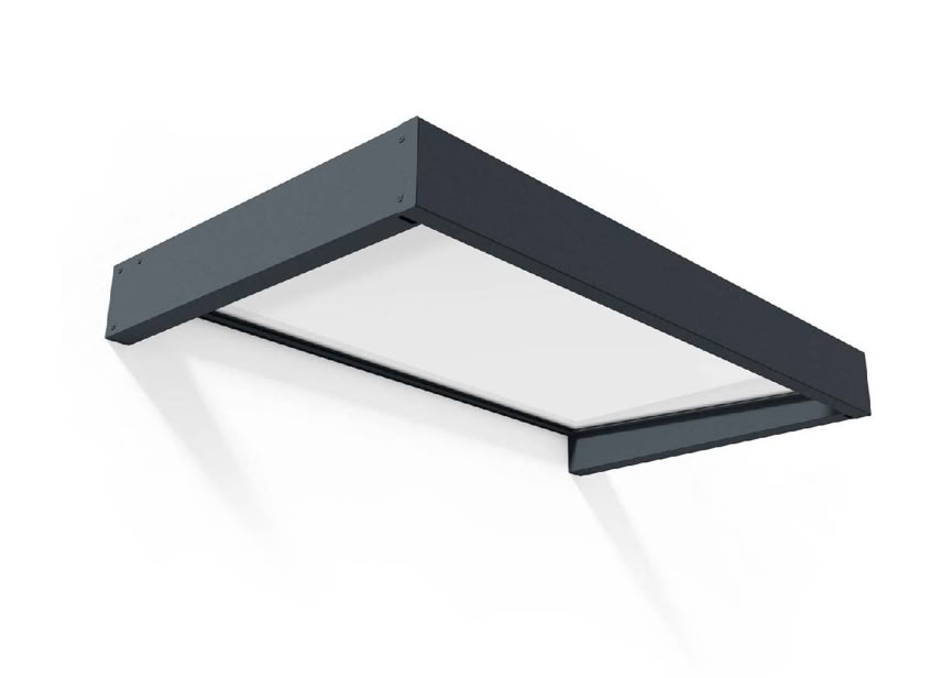 Marquesina en casa prefabricada